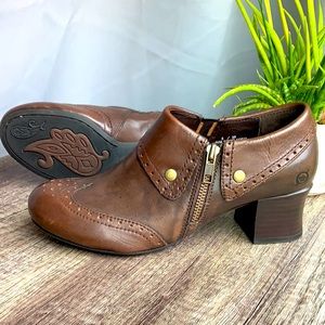 Born On Concept Sia Wingtip Bootie Walnut Brown 8